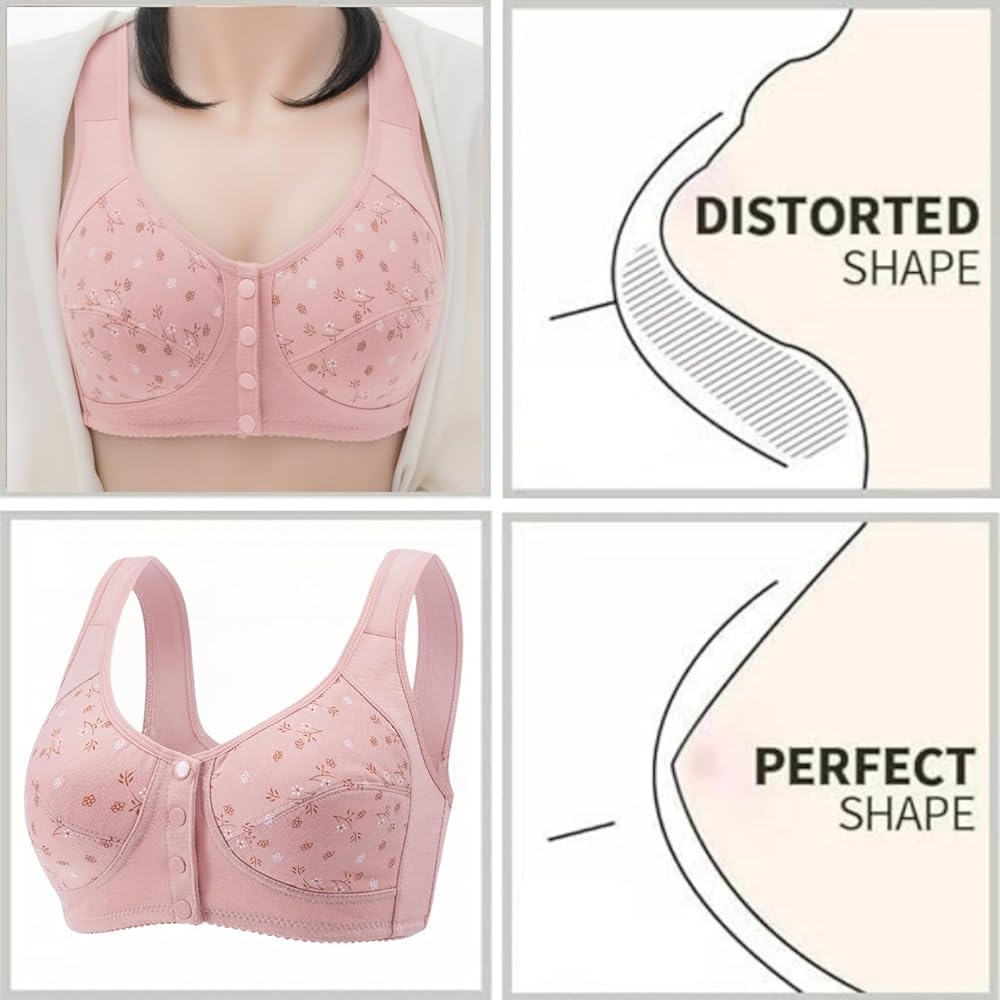 Front Open Wide Strap Non Padded Non Wired Maternity Nursing Bra Plus Size