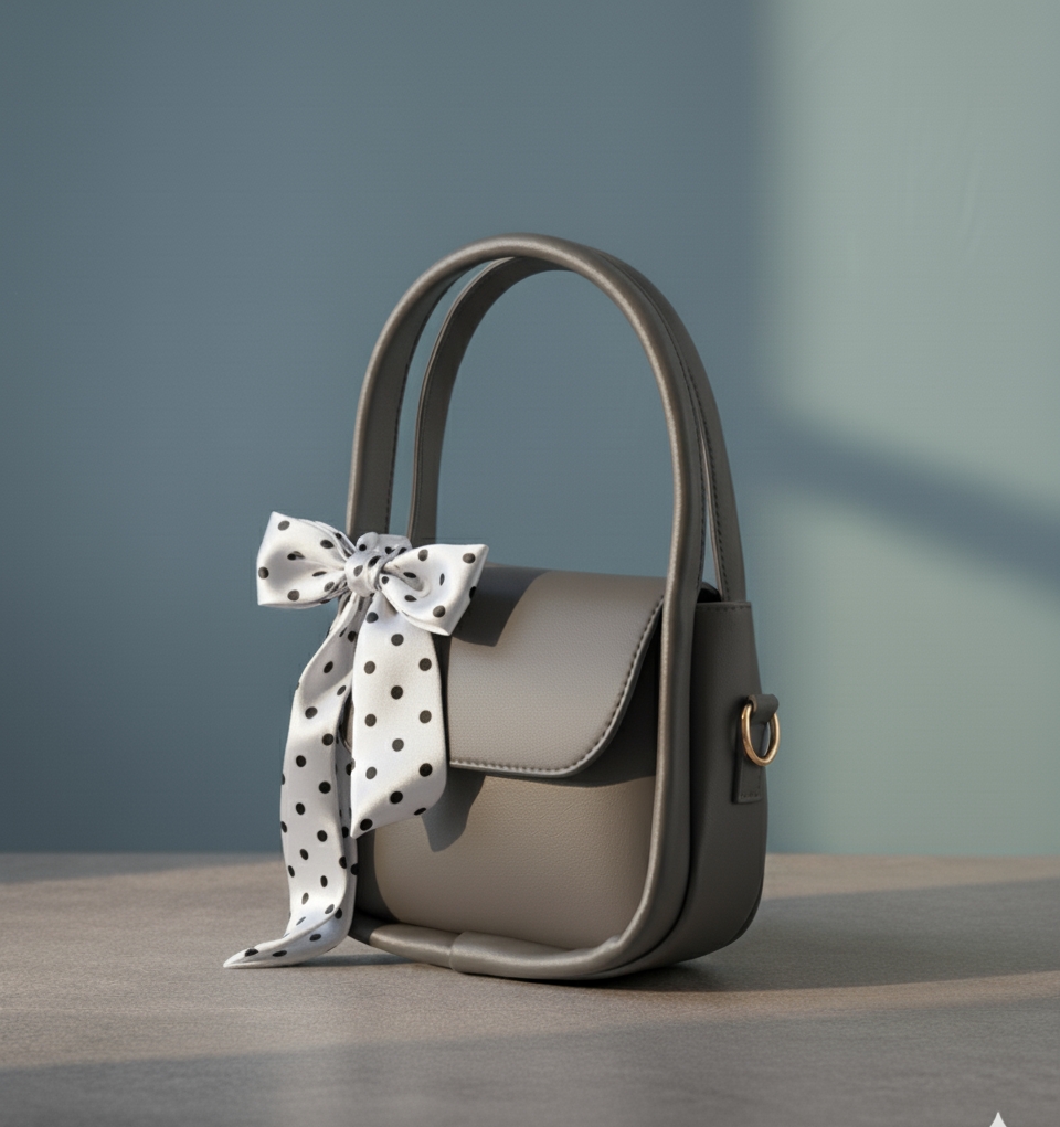 🎀 Elegant Ladies Shoulder Bag 👜  Fashion Crossbody Purse with Polka Dot Bow ✨