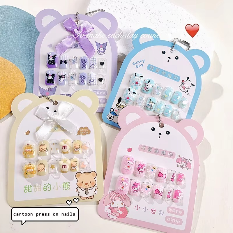 Kids Nails – Kids Nails Set for Girls, Kids Nail, Kids Nail Stickers, Kids Nails Set  Cute Cartoon Designs, Reusable, Safe & Easy DIY Nail Art Kit for Kids