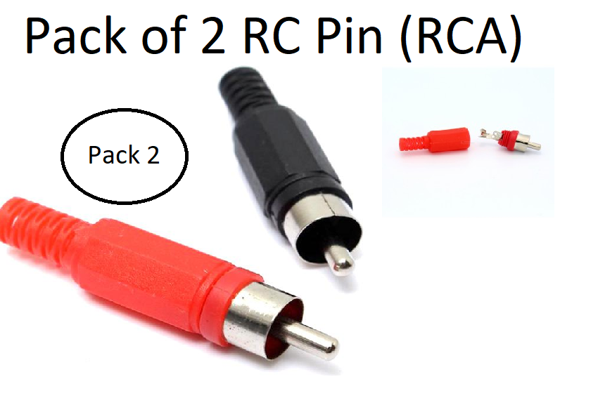 2Pcs RCA Audio Video Male Jack Connector - RC Pin Audio