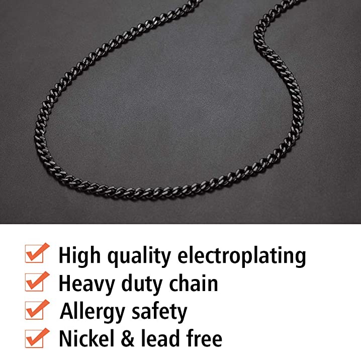 Black Chain 9MM New Arrival Black Big Steel Chain For Men & Woman