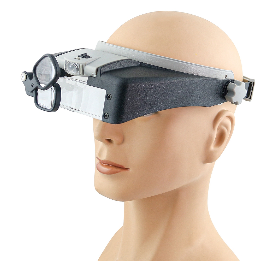 81007-AP LED Light Head-mounted Electronic Repair Magnifying Glass Tool LED Magnifier Glass