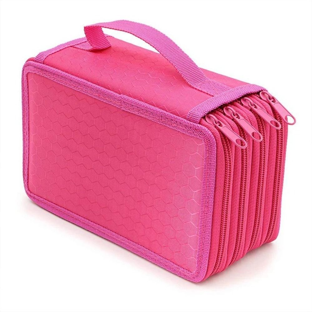 32/52/75 Holes Colored Pencil Bag Multifunction Large Capacity 2/3/4 Layers Pen Pouch Square