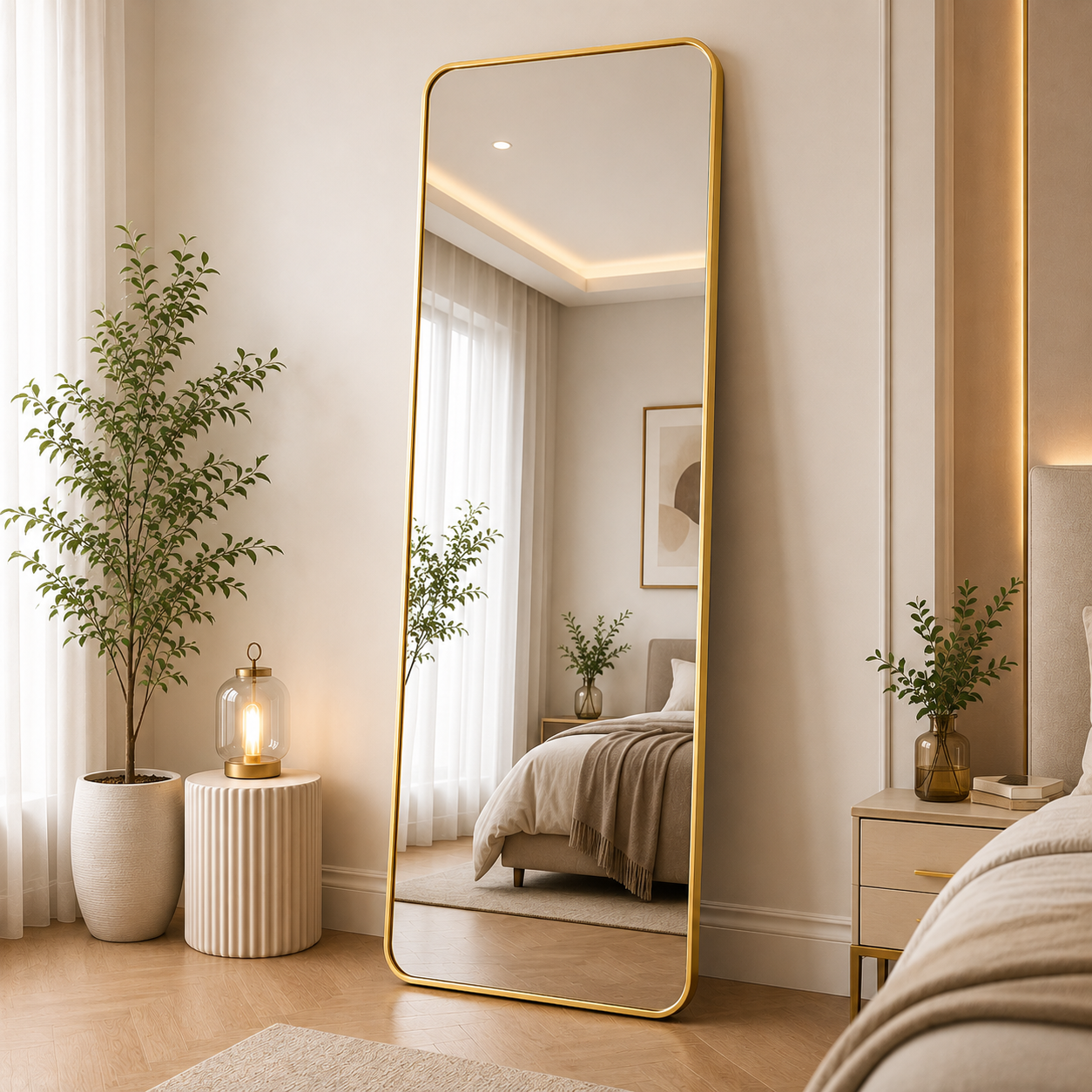 Trusted Trends | Full Length Dressing Mirror | 24x60 Inches | HD Body Mirror | Standing & Wall Mounted