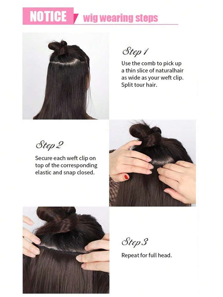 Hair Extensions For Girls - Premium Quality (Natural Black) HT2 - 5 Clips Extension