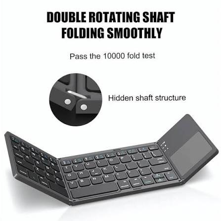 Foldable Bluetooth Keyboard with Touchpad | Wireless Mini Keyboard for Windows Android iOS | Portable Wireless Keyboard with Touchpad | Mini Bluetooth Keyboard for Tablet & Mobile | wireless bluetooth keyboard with touchpad