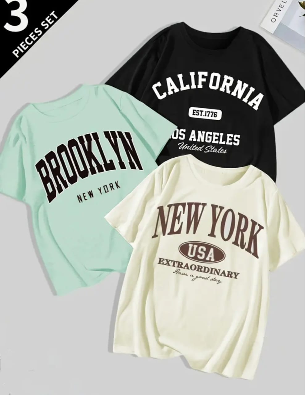 Set Of 3 Unisex T-shirts Men & Women Soft Comfortable Cotton Jersey Fabric Best Of Summer Wear At The Best Market Price Random Color