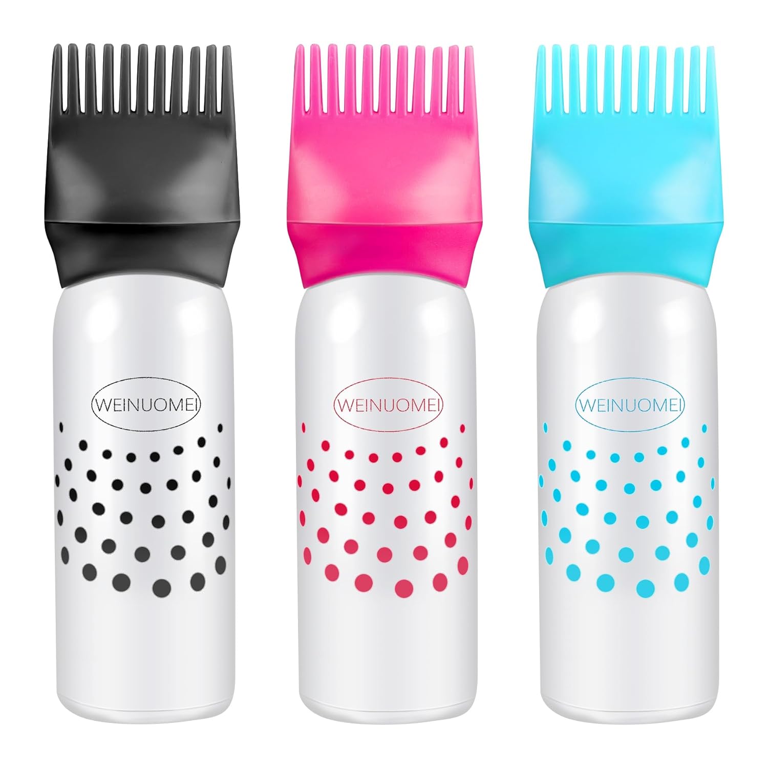 Silicone Hair Care Set: Scalp Massager & Root Comb with Oil Applicator Bottle 2 Pcs Set - Perfect for Salon & Home Use, Ideal for All Hair Types (Random  Colours)