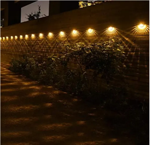 Pack Of 2 Solar Waterproof Outdoor Led Light Solar Fence Lights, Solar Decorative Garden Lights, Waterproof Wireless Outdoor Lights For Garden, Fence, Patio Use,Warm White High Quality