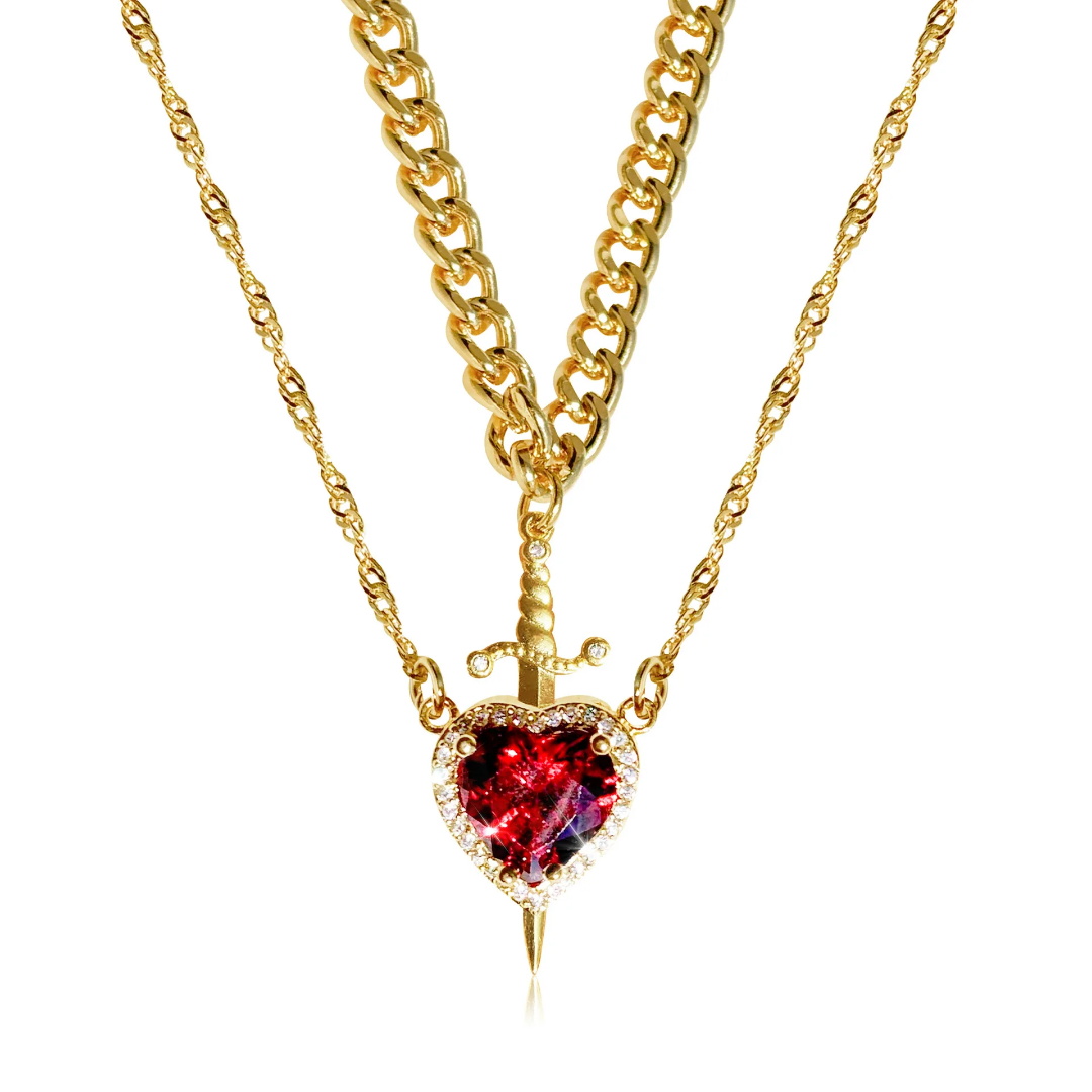 Heart & Love Couple Necklace Set – Romantic Matching Jewelry