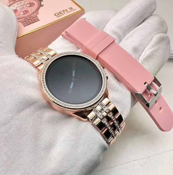 Gen9 Ladies Smart Watch – HD 1.3" Display, Bluetooth Calling, Fitness Tracker, Dual Straps, Pack of 1 to 3 (Rose Gold)