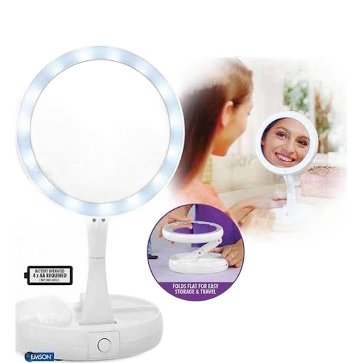 My Foldaway Mirror Led Makeup Double Sided Travel Mirror 10 X Zoom_ KIT_KS