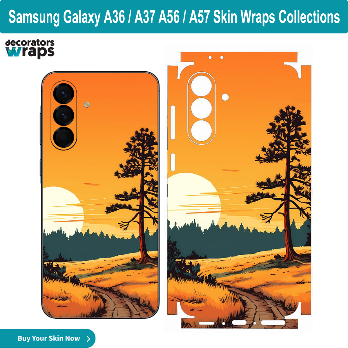 Samsung Galaxy A36 / A56 / A37 / A57 Awesome Vinyl Mobile Skin Wrap Series 360 Protector Wrap Sheet