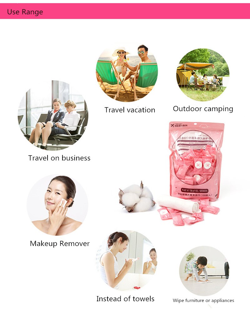 Compressed Towels Disposable Washcloths Portable Face Towels Soft Compressed Wipe Paper Tablets Compressed Magic Towels Compressed Cotton Napkins Tissues for Travel/Home/Outdoor Activities