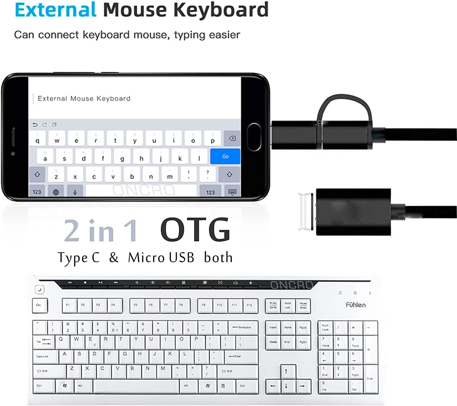 Universal OTG Adapter for All Models of Amazon Kindle, Amazon Fire, Google and Samsung Tablets and Phones. Connect USB Flash Drives, Keyboards External Hard Drives with Ease.