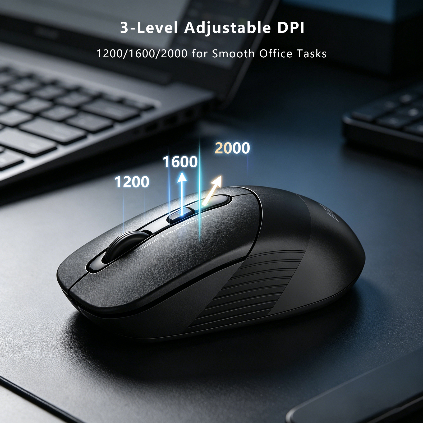 A4Tech FB10CS - 2.4G - Black - Great for Work and Study - Ergonomic Comfortable Design