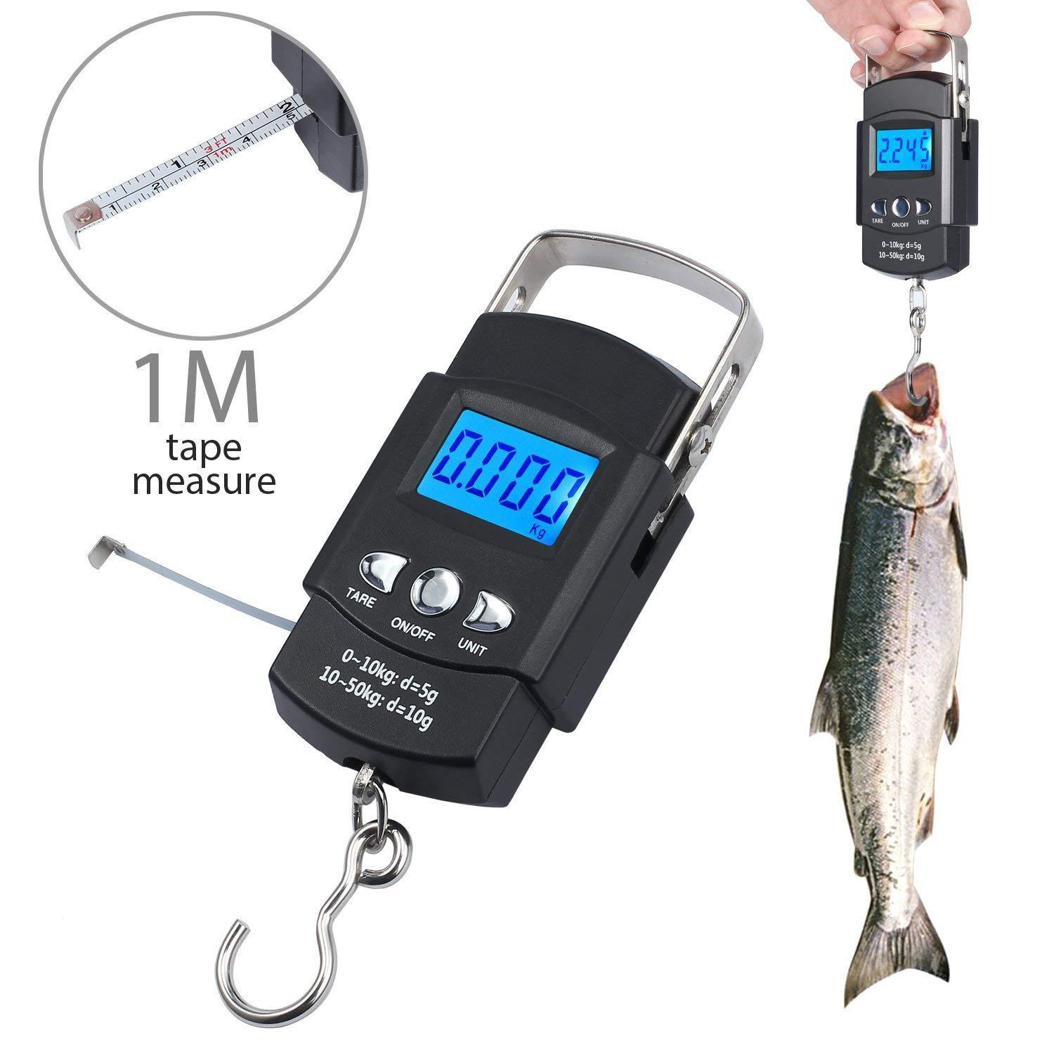 Portable Digital Luggage Scale 50kg | Electronic Hanging Weight Machine | LCD Suitcase Baggage Scale | Travel Weight Checker | Handheld Scale