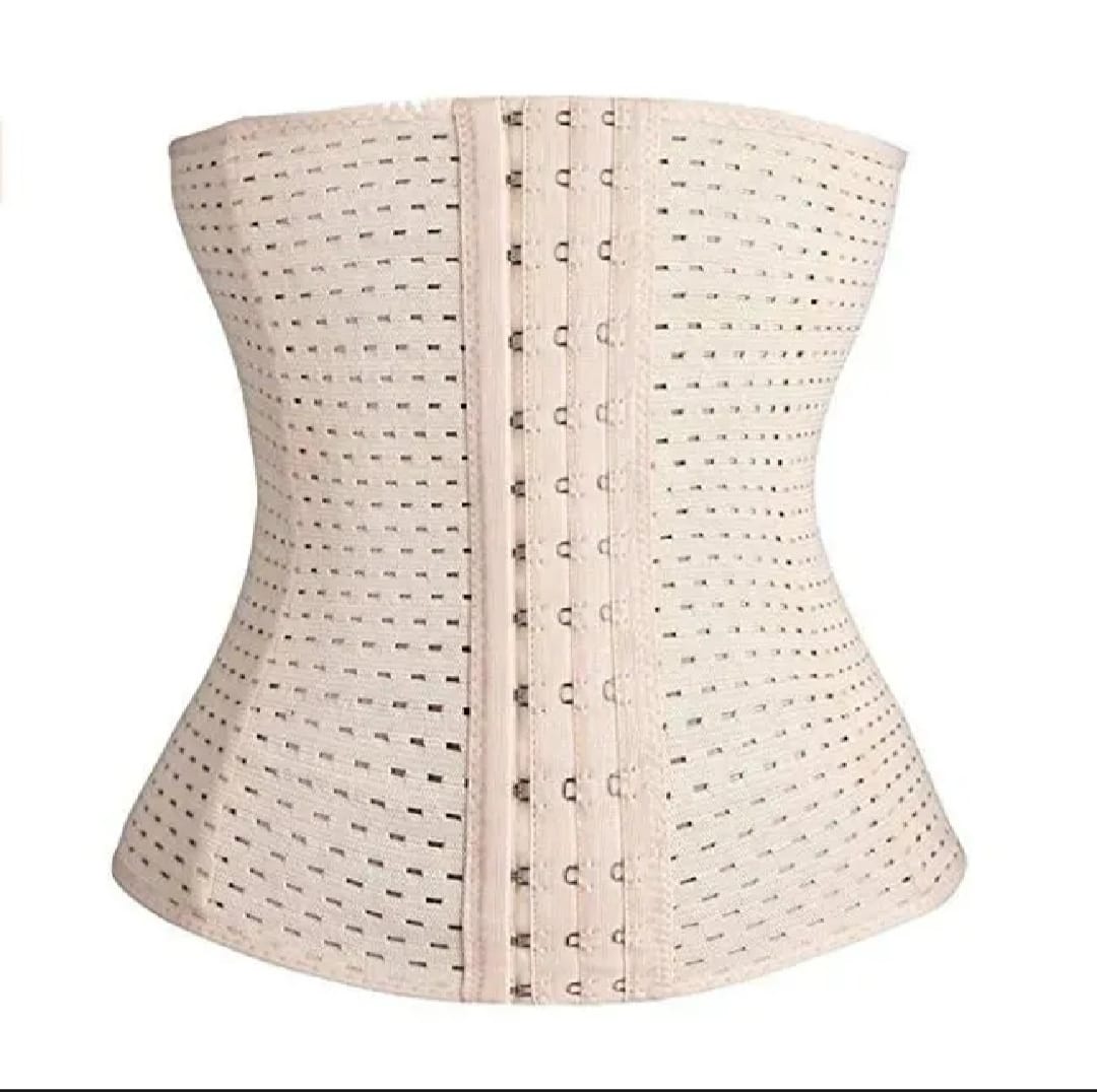 Women Waist Trainer Corset Belt Tummy Control Shapewear Adjustable Hook Closure Body Shaper Slimming Waist Cincher Support Belt for Dresses Abaya Daily Wear Beige