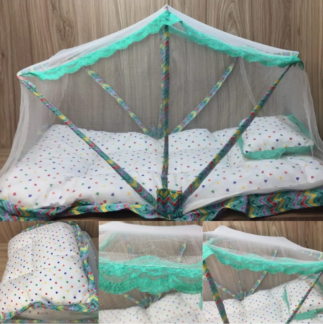 High Export Quality Fancy Baby Sleeping bag with Mosquito net Embroided Frill Crib 0-1 Year Infant Portable Folding Baby Cots Net Infant Sleeping Bag - baby bistar gaddi - baby nest bed accessories for baby, bistar infant newborn dipper bag multicolored