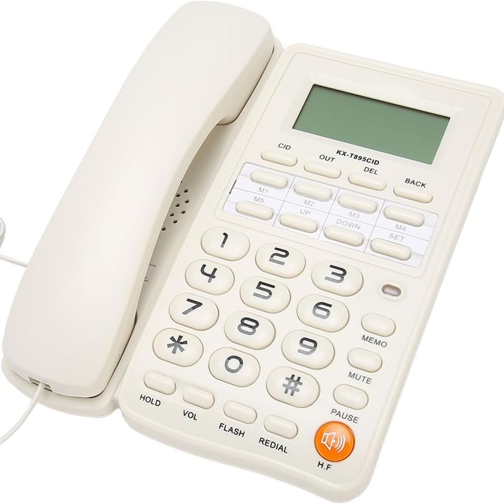 100% Authentic]Bisofice Desktop Corded Landline Phone Fixed Telephone With LCD Display Mute/ Pause/ Hold/ Flash/ Redial/ Hands Free/ Calculator Functions For Home Hotel Office Bank Call Center - | PH