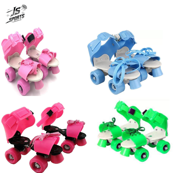 Adjustable Quad Speed Roller Skates Double Row Wheel Shoes , Multicolor Skating Shoes , Best Skating Shoes For Kids , High Quality Double Wheels Skating Shoes , Slipper Wearing Skates , Best Birthday Gift For Kids , Boys And Girls , JS Sports Skate Shoes