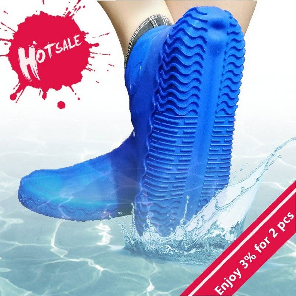 New  Waterproof Shoes Cover Rain, Waterproof Rain Boots Cover Anti Slip Washable Reusable for Family&Ladies &Children