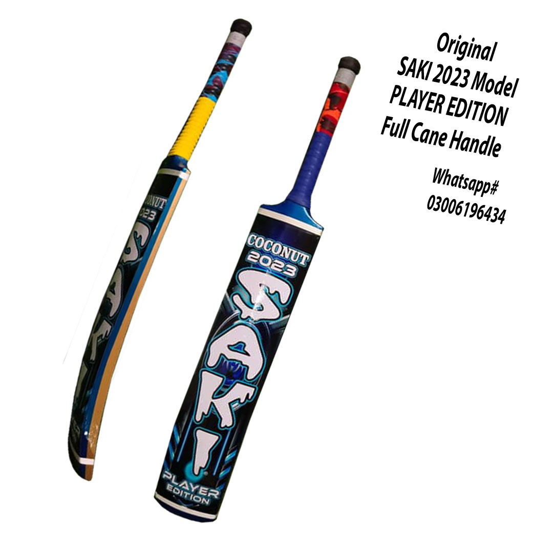 SAKI Cricket Tape Ball Bat Full Cane Original Made in Sialkot
