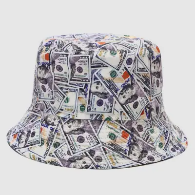 New Dollar Print Fishing Cap Bob Chapeau Femme Reversible Bucket Hat Men Fishing  Bucket Hats For Women Harajuku Hip Hop gorro