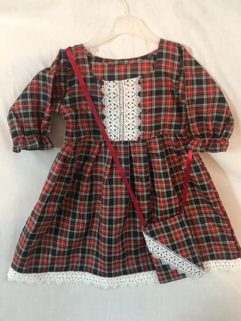 full sleeves girls cambic cotton frock 