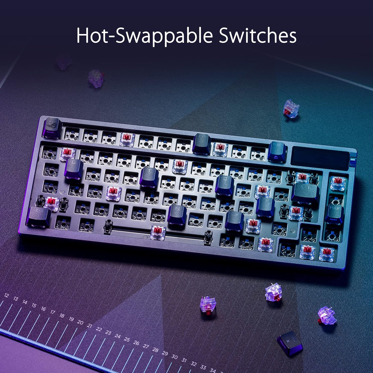 ASUS ROG Azoth Mechanical 75% Gaming Custom Keyboard NX Red Switches M701 with gasket mount, three-layer dampening foam and metal top cover 15 99634fbccd5e0ad333e1f84681571022