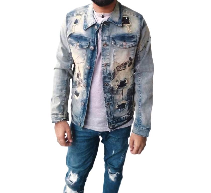 High quality Damage Style Denim Jacket For Him