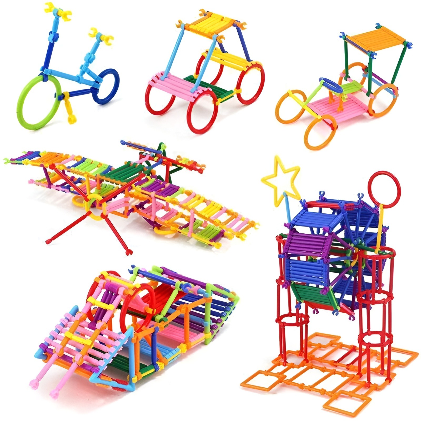 Intelligence Educational Building Blocks Toys for Kids Construction Engineering Game Creative Interlocking Connection Kit Blocks Toy for Boys and Girls