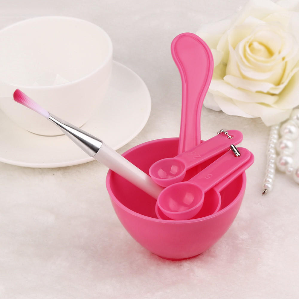 4 In 1 DIY bowl Set Facial Mask Mixing Bowl Brush Spoon Stick Tool Face Care Set important