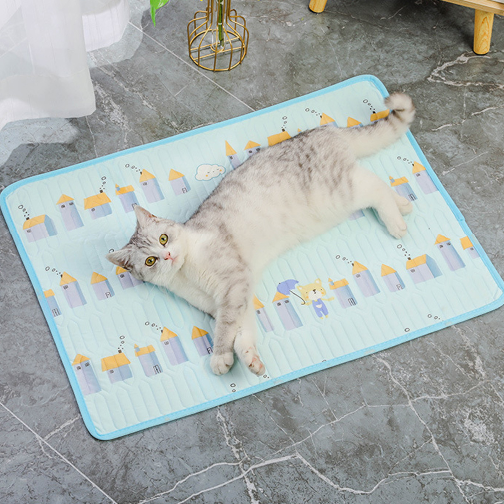 Summer Cooling Mats Soft Air Permeable Comfortable Fabric Summer Pet Mats