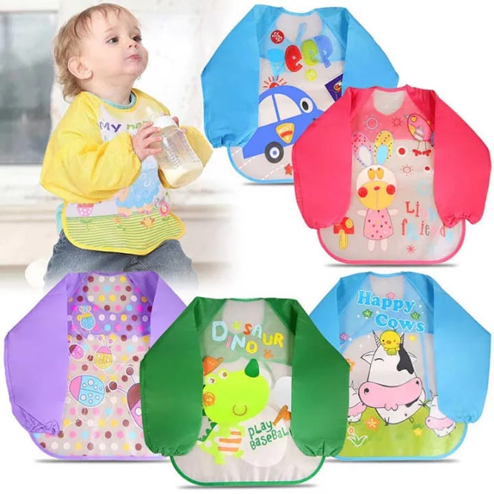 Baby Bibs Waterproof Kid Eating Clothing Children's Long Sleeves Feeding Smock Bib Baby Apron Bibs