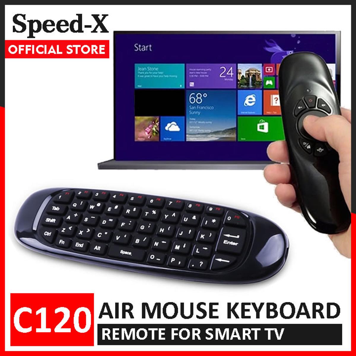 SpeedX C120 Air Mouse Remote for Smart TV (Built In Keyboard) Smart Air Fly  Mouse for Android TV Box / PC / Presentation