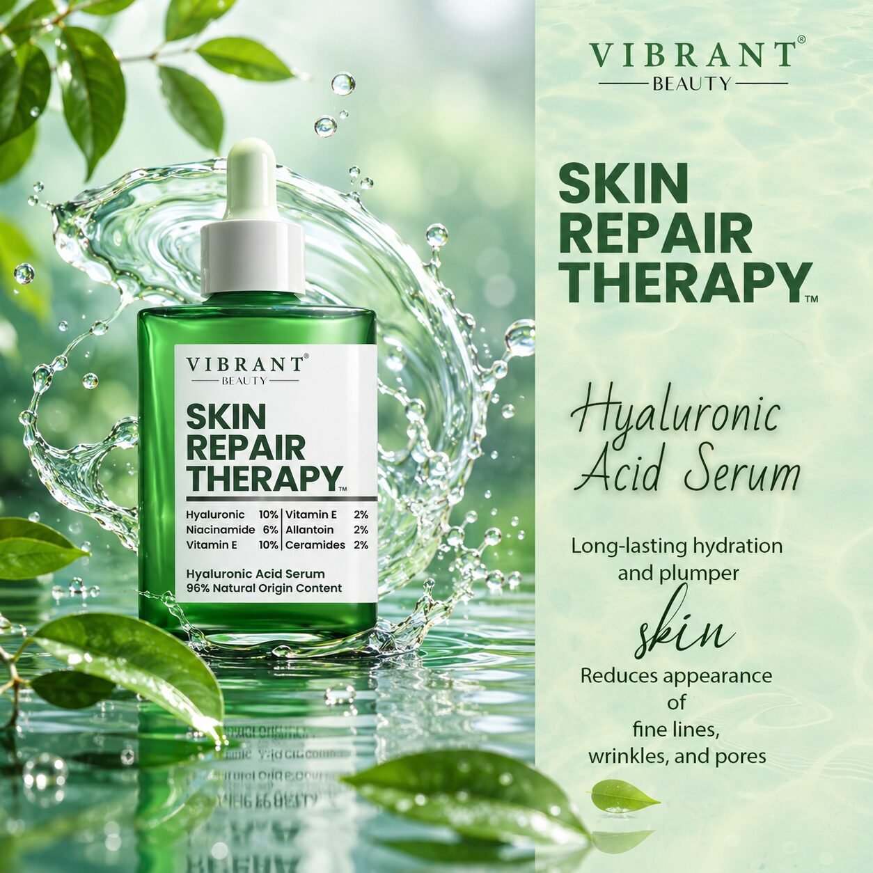 Vibrant Beauty Skin Repair Therapy Hyaluronic Acid Serum | Skin Care Serum | 30ml