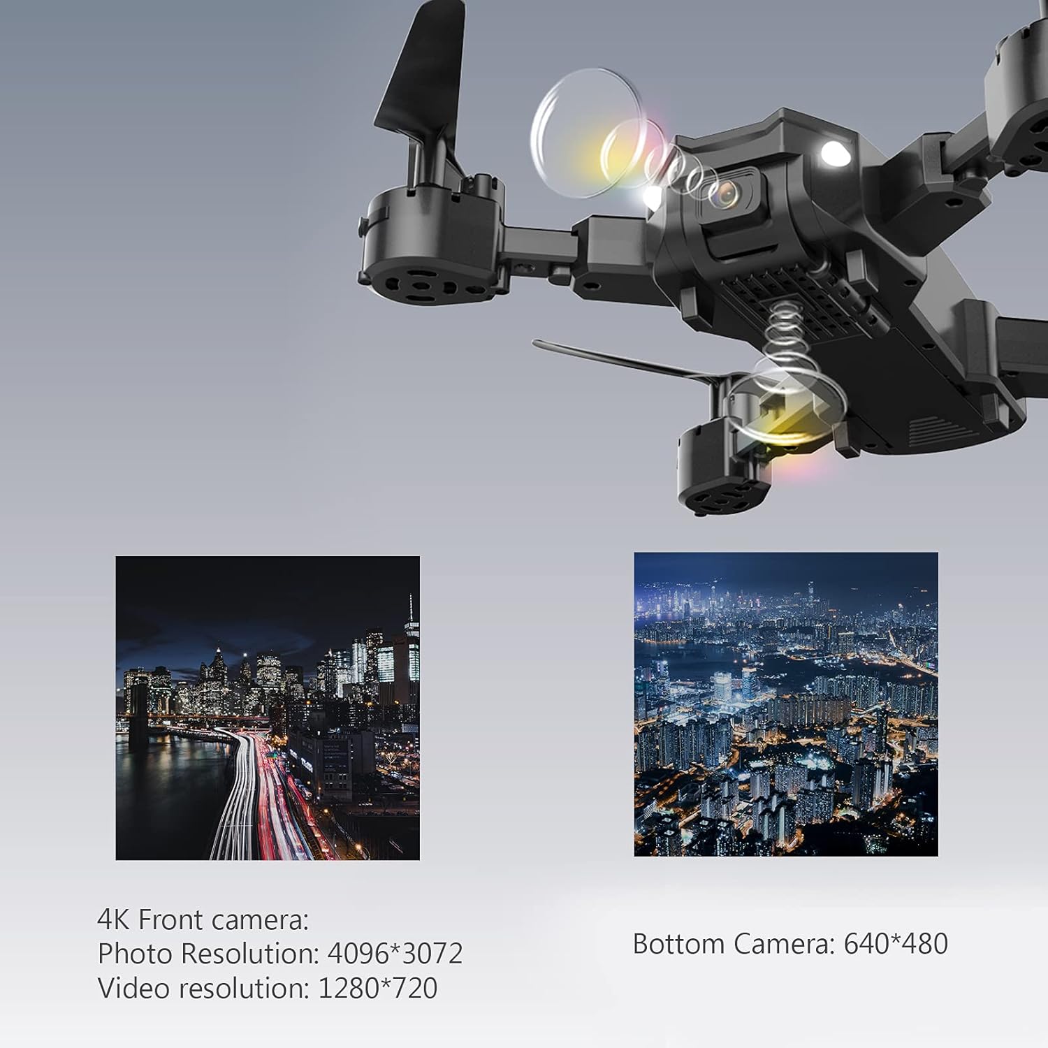 DM99 Drone with Dual Camera, 4K UHD Camera DM99 Drone, RC Quadcopter with 3D Flips, Trajectory Flight, Headless Mode, Altitude Hold, One Key Take Off/Landing, Bag and 2 Batteries