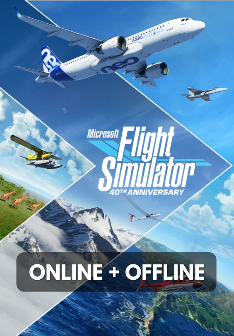 Flight Simulator 2024 Micro Online + Offline for PC Laptop Lifetime Multiplayer Standard Edition Flying Aeroplane Game