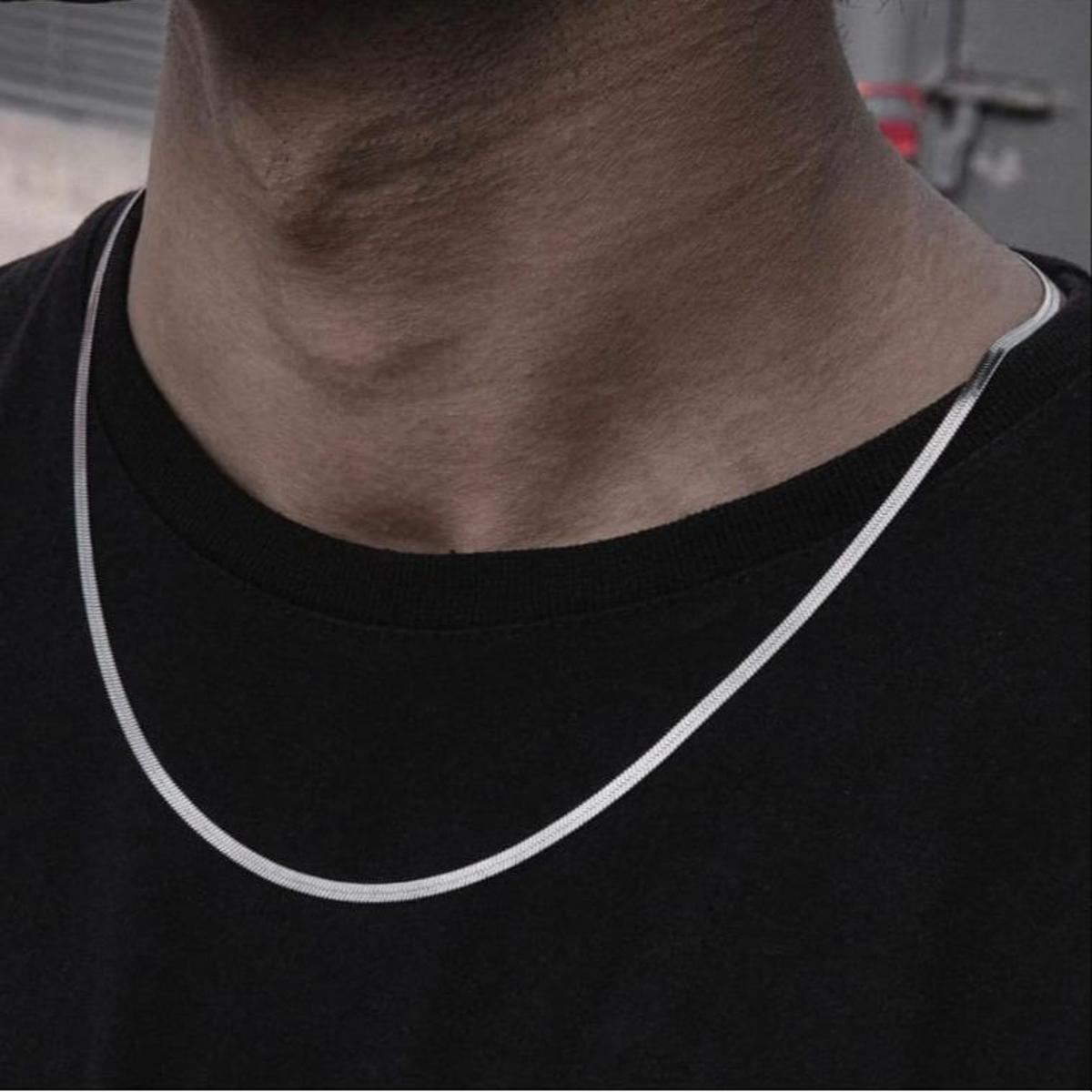 AlRashid Shopping Store Snake Chain In Silver Life Time Color Warranty Fore Man-Boys