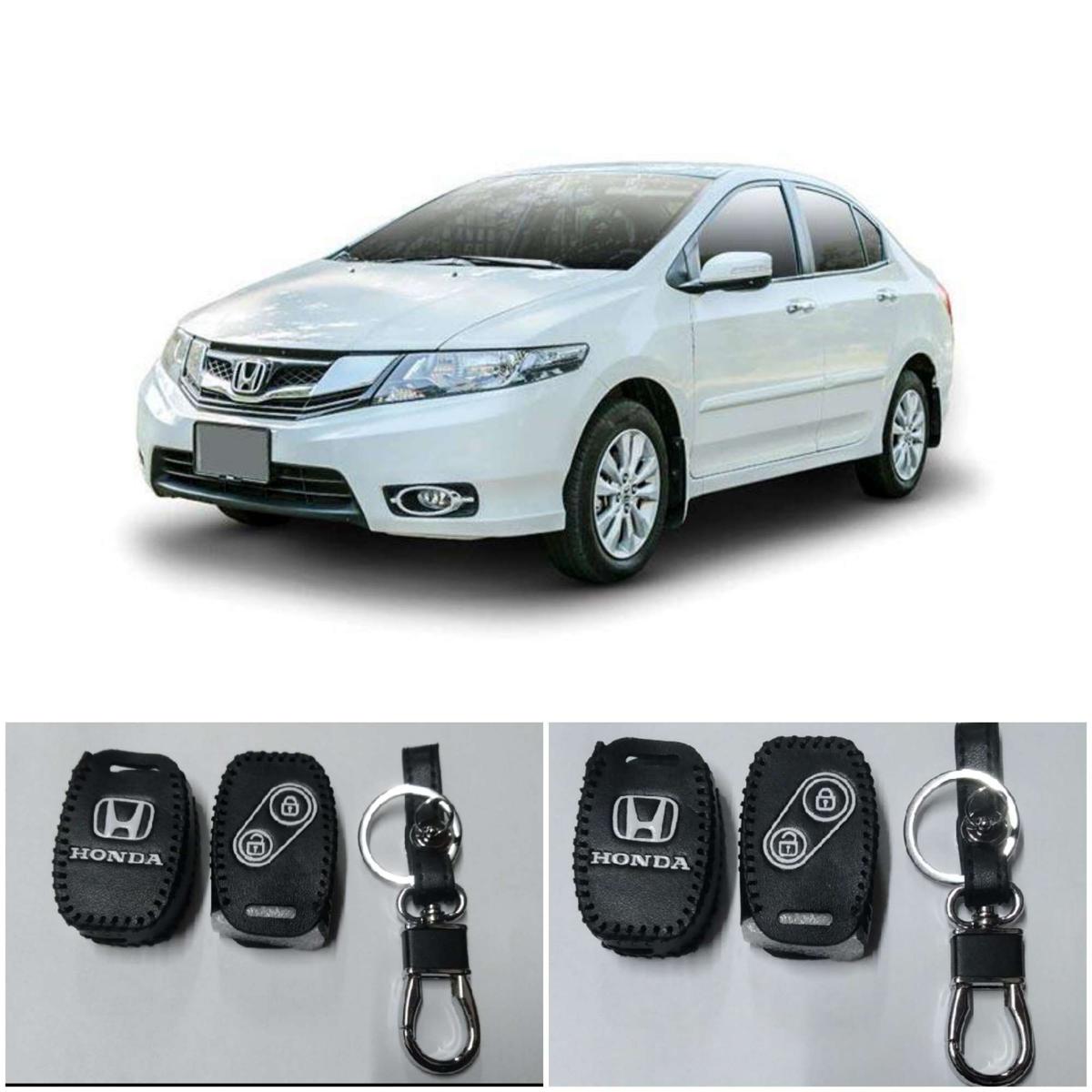 2Pcs Leather key Chain For Honda City 2009 To 2020