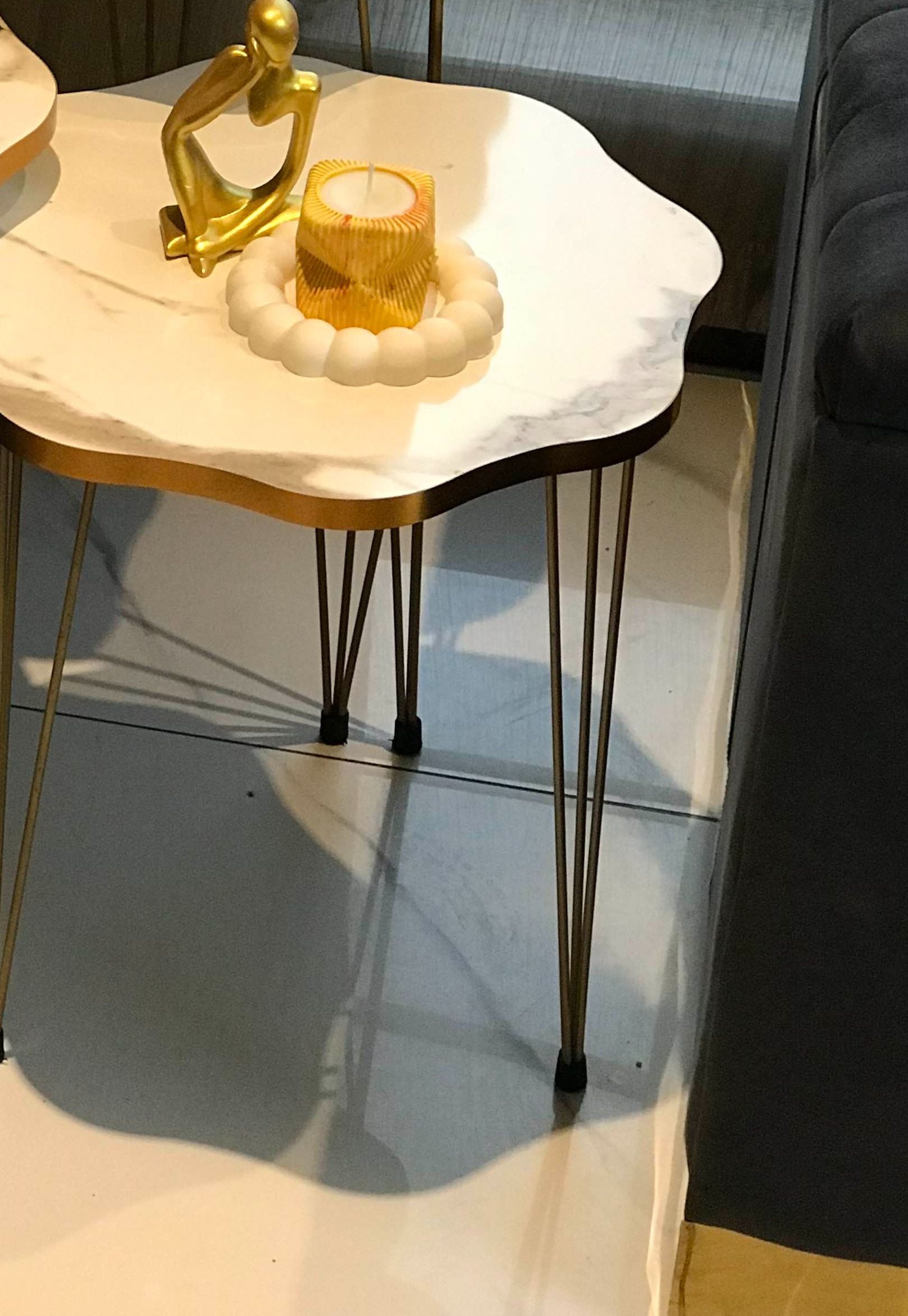 New Designee Mdf Wood Daisy Nesting Table With Metal Stand Set of 3 Round table Table Decoration coffee table Daisy coffee table dining table Nesting table set Side Table Coffee Table nesting table Decor - Set Of 3 Side Tables