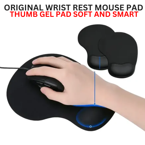 Original Mouse Pad With Cooling Gel & Foam - Thumb Shape Mousepad With Wrist Rest - Washable Mouse Mat & Non Slip