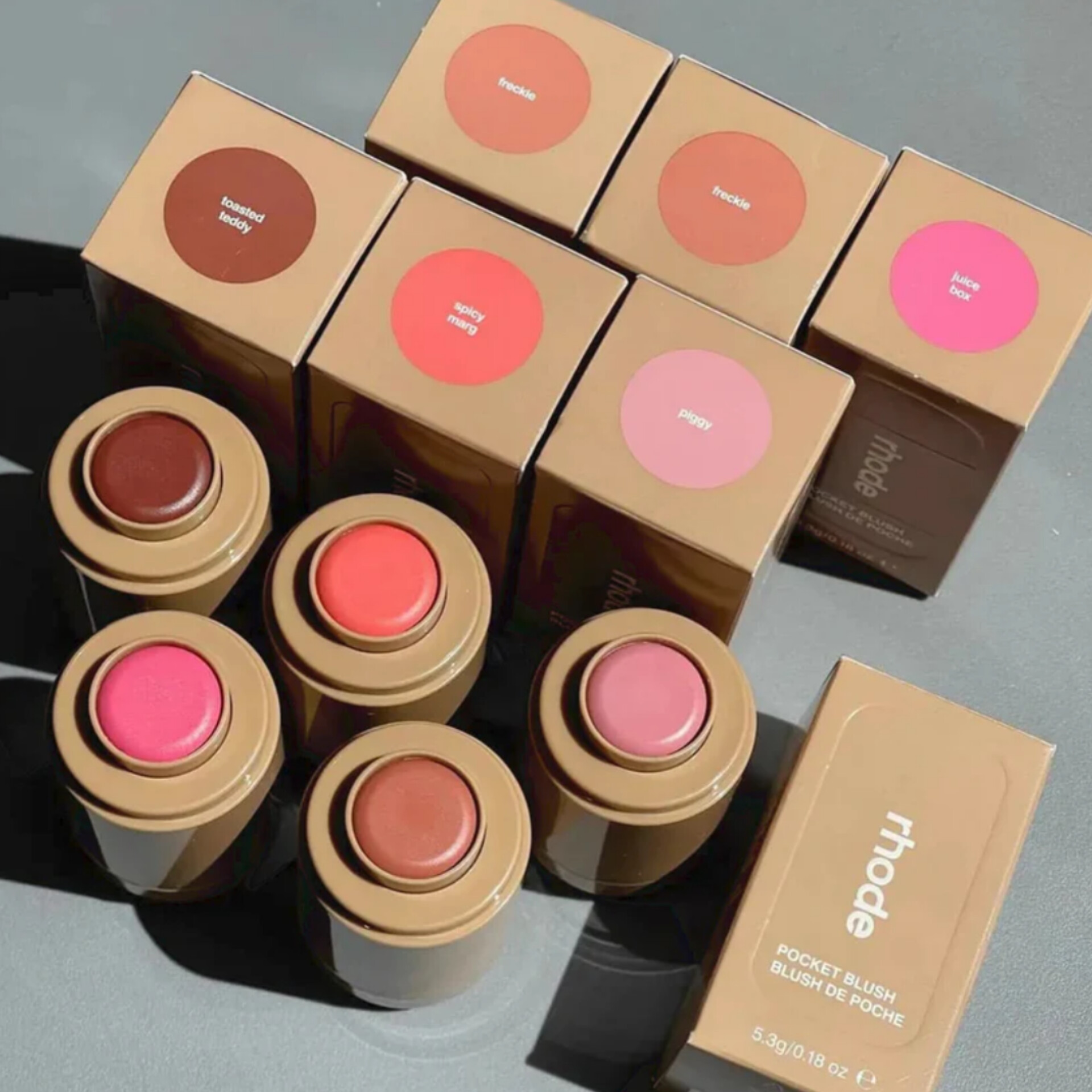 🔥Hot Selling Rhode Pocket Cheek Blush Stick High-Quality Waterproof Dual-Purpose  Creamy Rouge 6-colors Blush Popular Matte Lip and Cheek Cream Blush Stick Balm