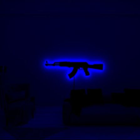 AK-47 Shaped LED Wall Light with Multicolor Options and Plug-in Design for Gaming Room Decor