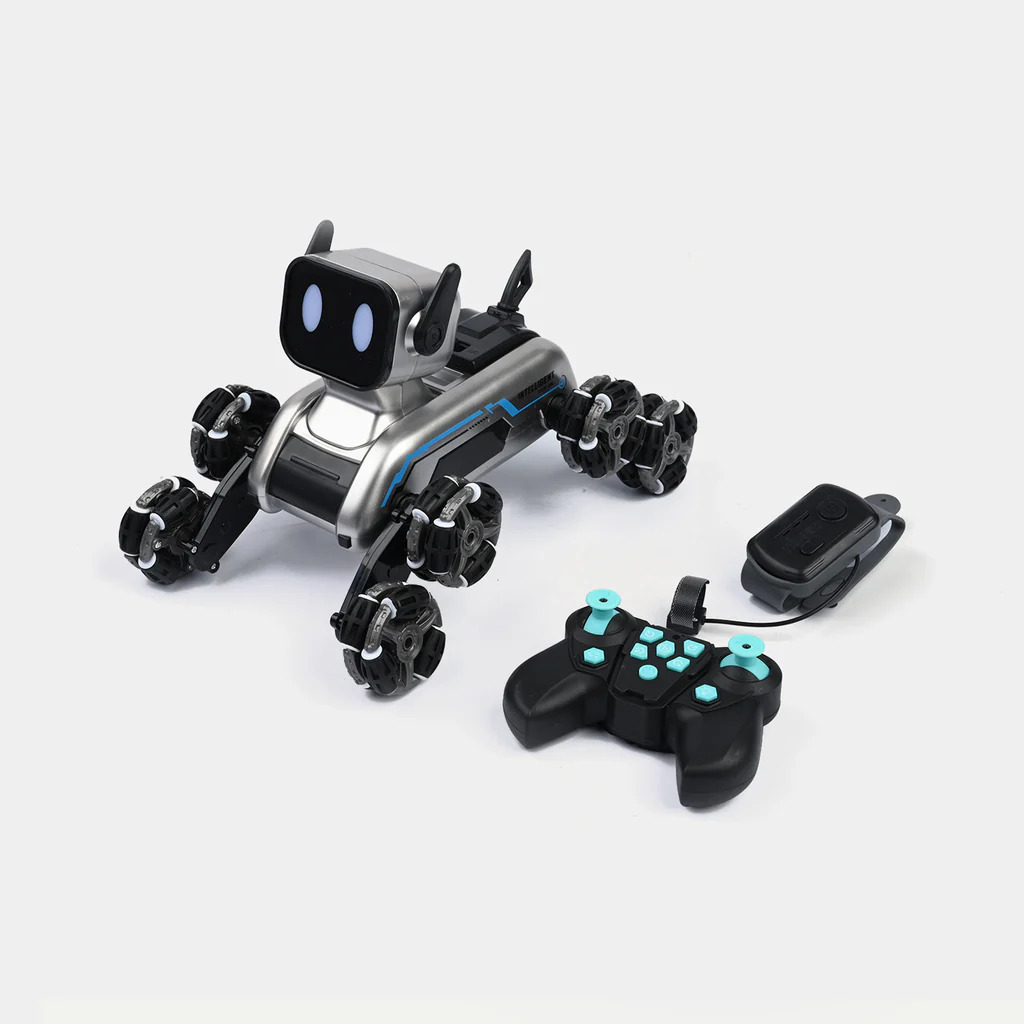 8 Wheel Drive RC Stunt Robot Dog – The Ultimate Action Toy For Kids with Cool Light, 2.4Ghz All Terrain RC Stunt-Car, Remote Control & Gesture Control Included,Coolest Gifts for Boys Girls Age 4+