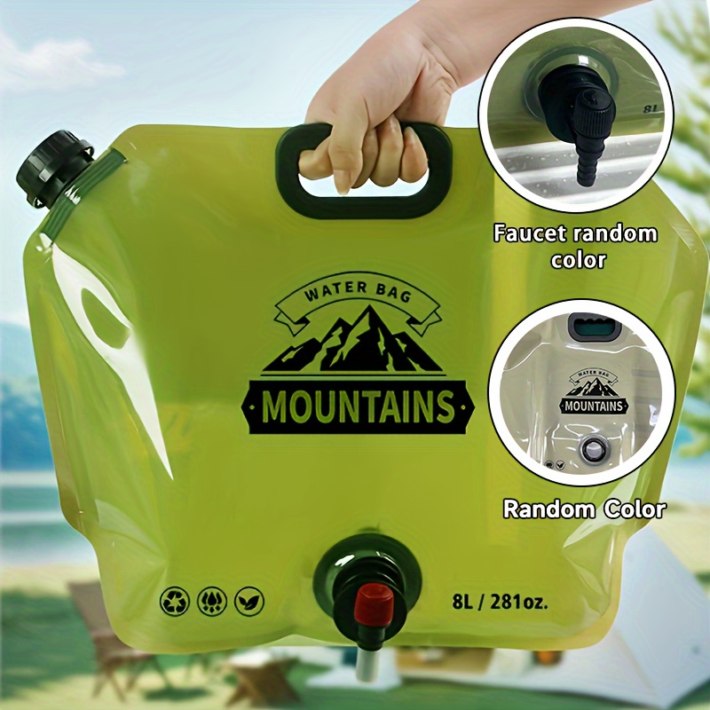 Large 8L Water Storage Container with Tap – Foldable & Leakproof BPA-Free Water Bag for Outdoor Camping, Travel, Hiking, and Emergency Prep – Lightweight, Durable, and Space-Saving Hydration Solution