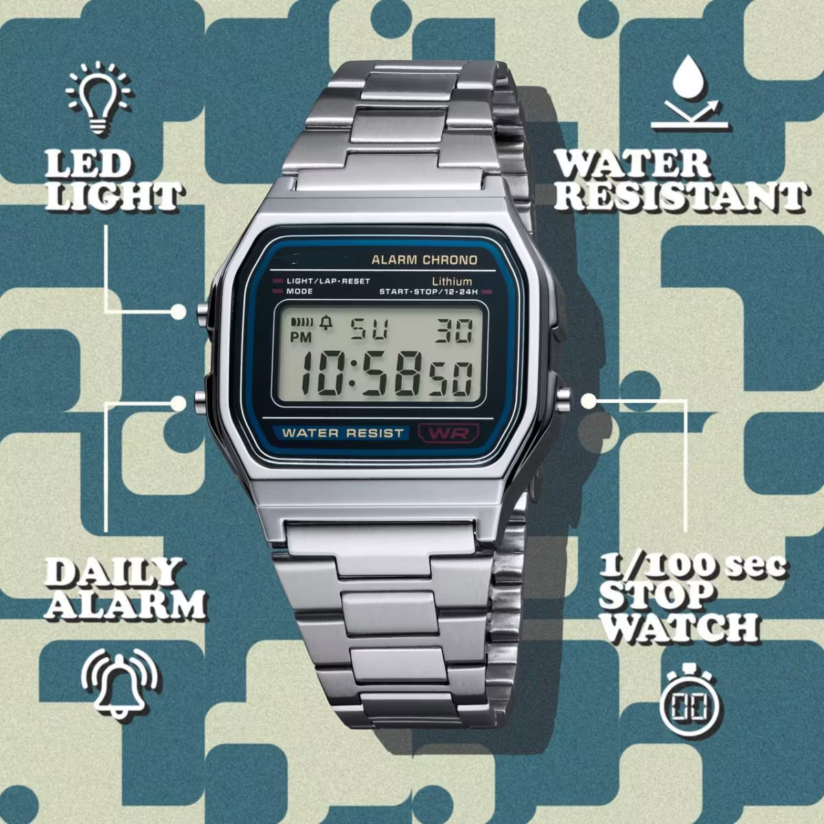 Digital vintage design watch for boys and girls