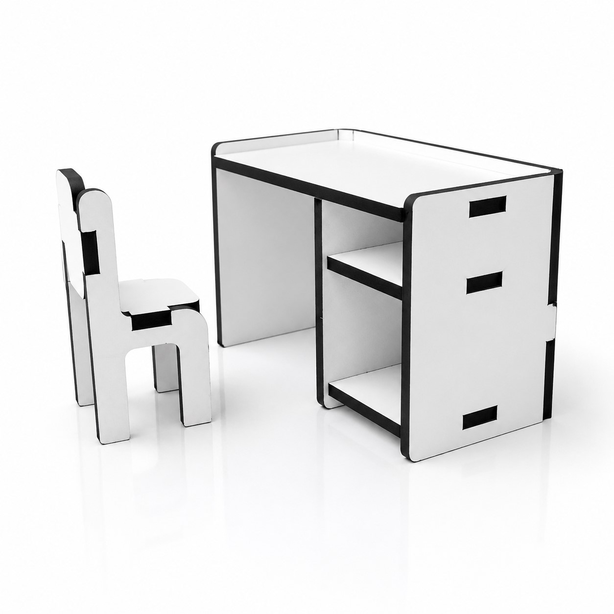 Dolls House Office Set, Miniature Computer Table for Dollhouse Furniture, Mini Desk, Dollhouse Accessory