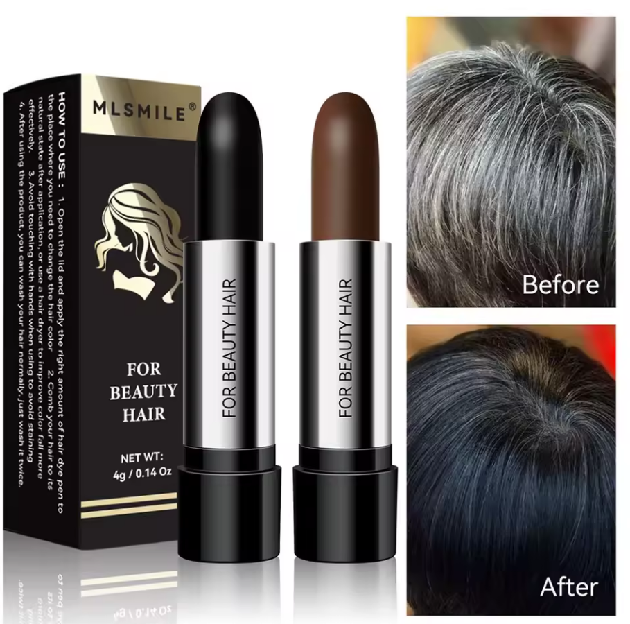 Disposable Hair Dye Pen Lipstick Style Long-lasting Covering White Hair Temporary Hair Dye Black Temporary Touch-up